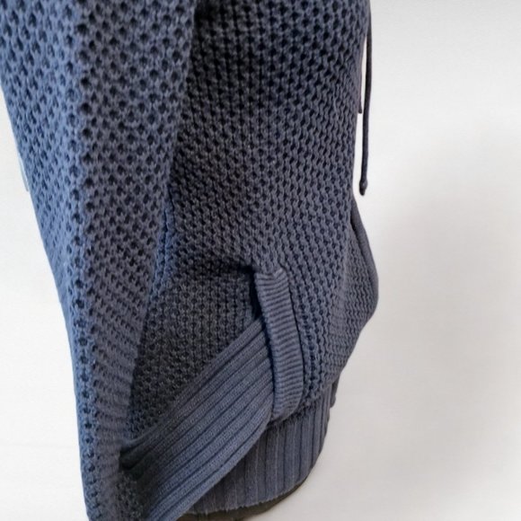 American Eagle Live Your Life Full Zip Cable Knit Hoodie – Navy Blue, Size M - Picture 6 of 16